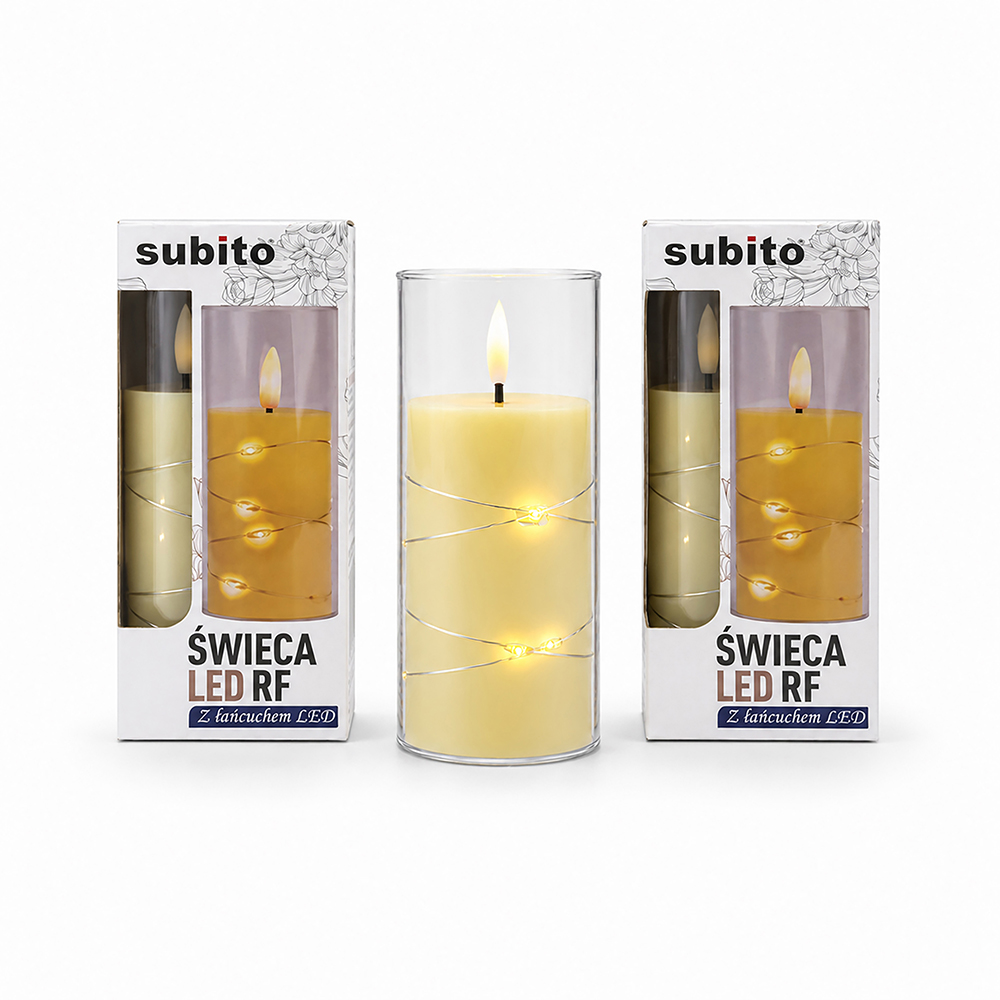 Świeca LED wkład do zniczy 12,5cm - obrazek 2